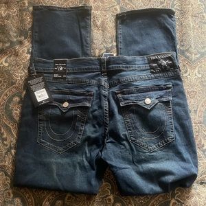 New True Religion Ricky Flap Straight Jeans Size 40W